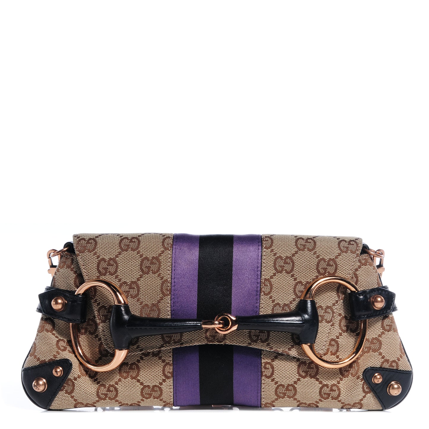 Tom Ford Monogram Horsebit Web Clutch Purple