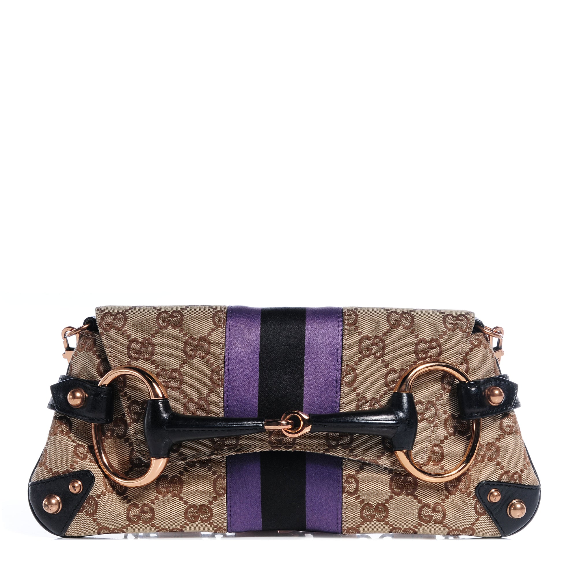 Gucci Tom Ford Monogram Horsebit Web Clutch Purple 1 of 7