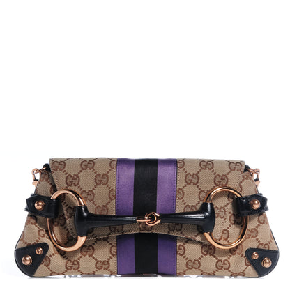 Gucci Tom Ford Monogram Horsebit Web Clutch Purple 1 of 7