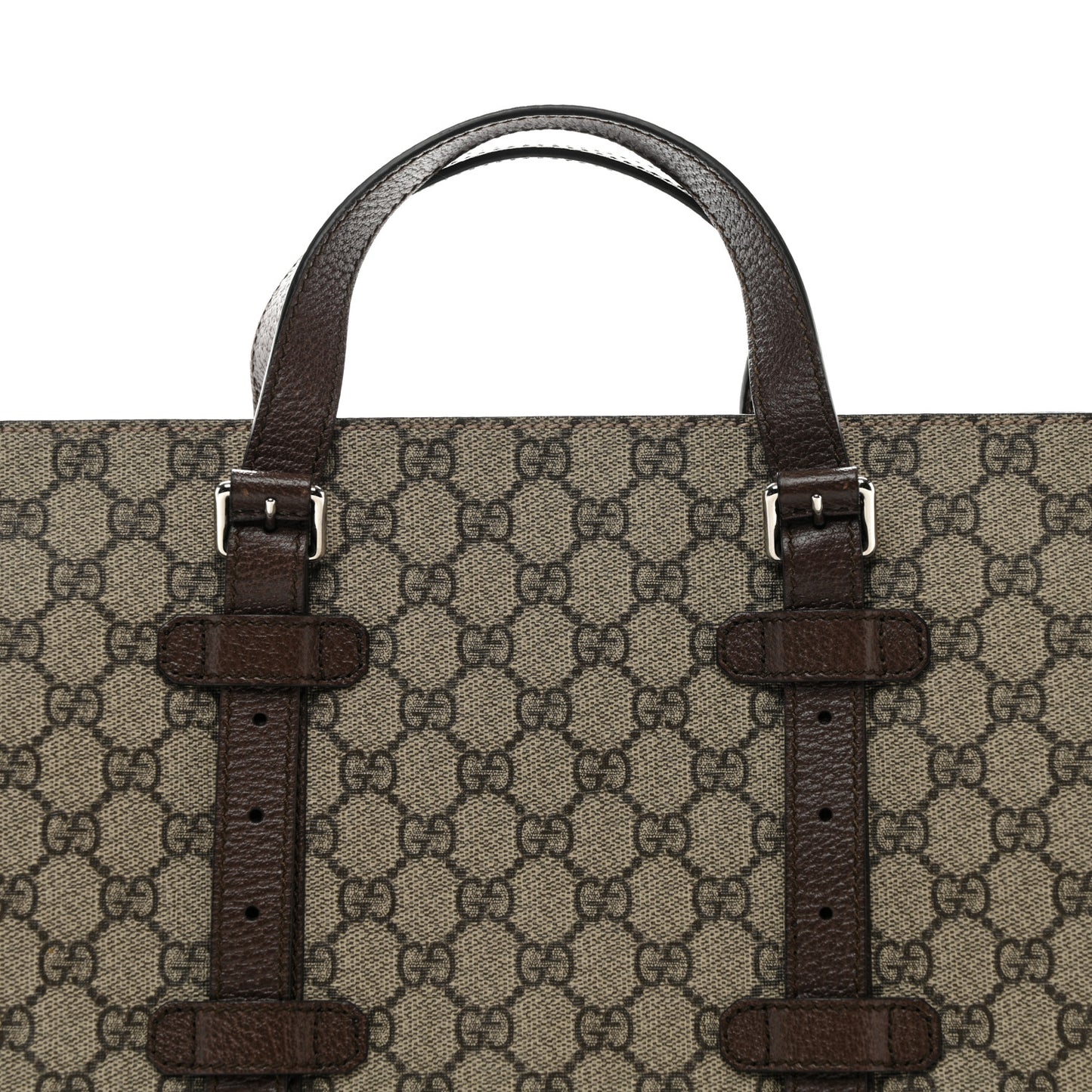 GG Supreme Monogram Textured Dollar Calfskin Small Detail Tote Beige Ebony New Acero