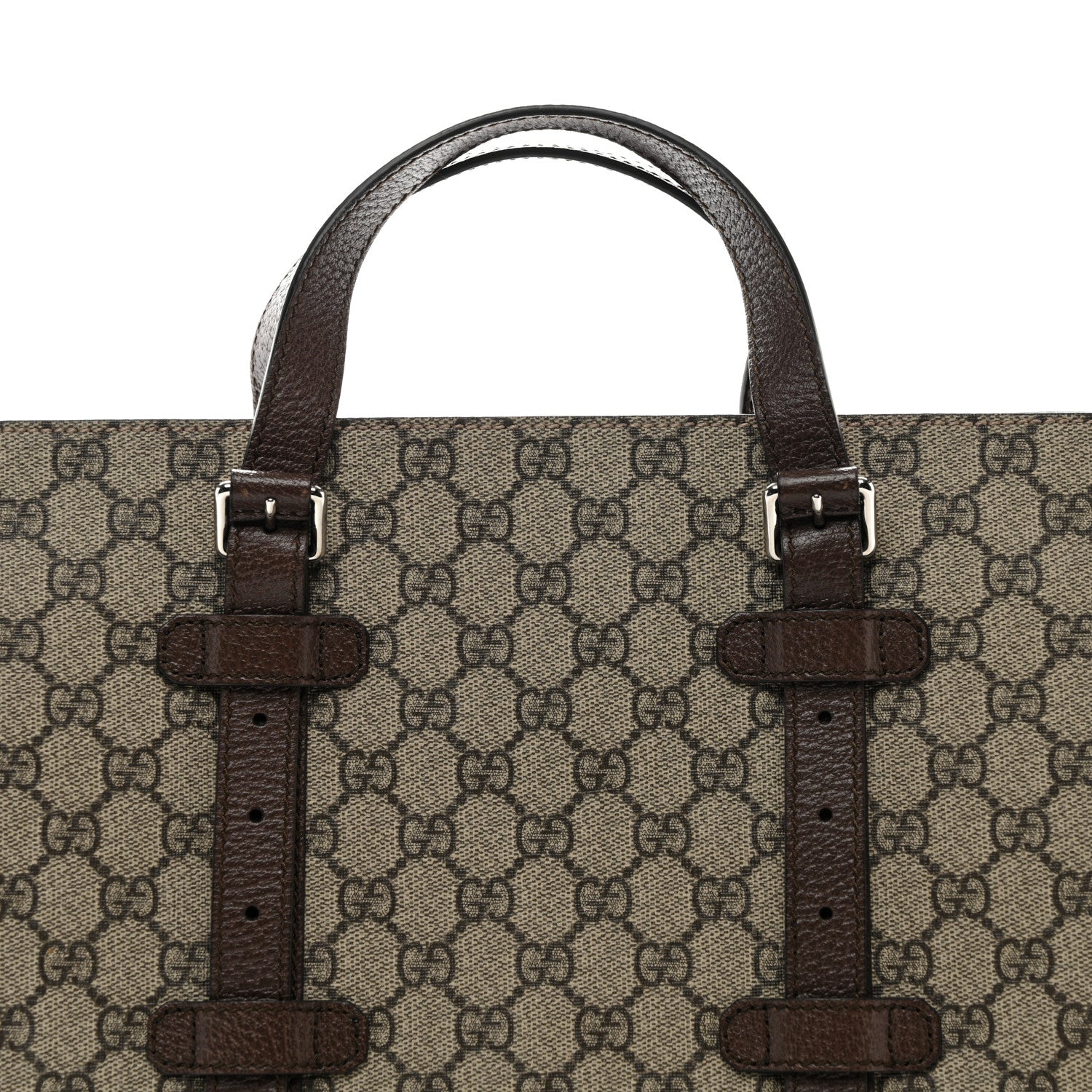 Gucci GG Supreme Monogram Textured Dollar Calfskin Small Detail Tote Beige Ebony New Acero 8 of 10