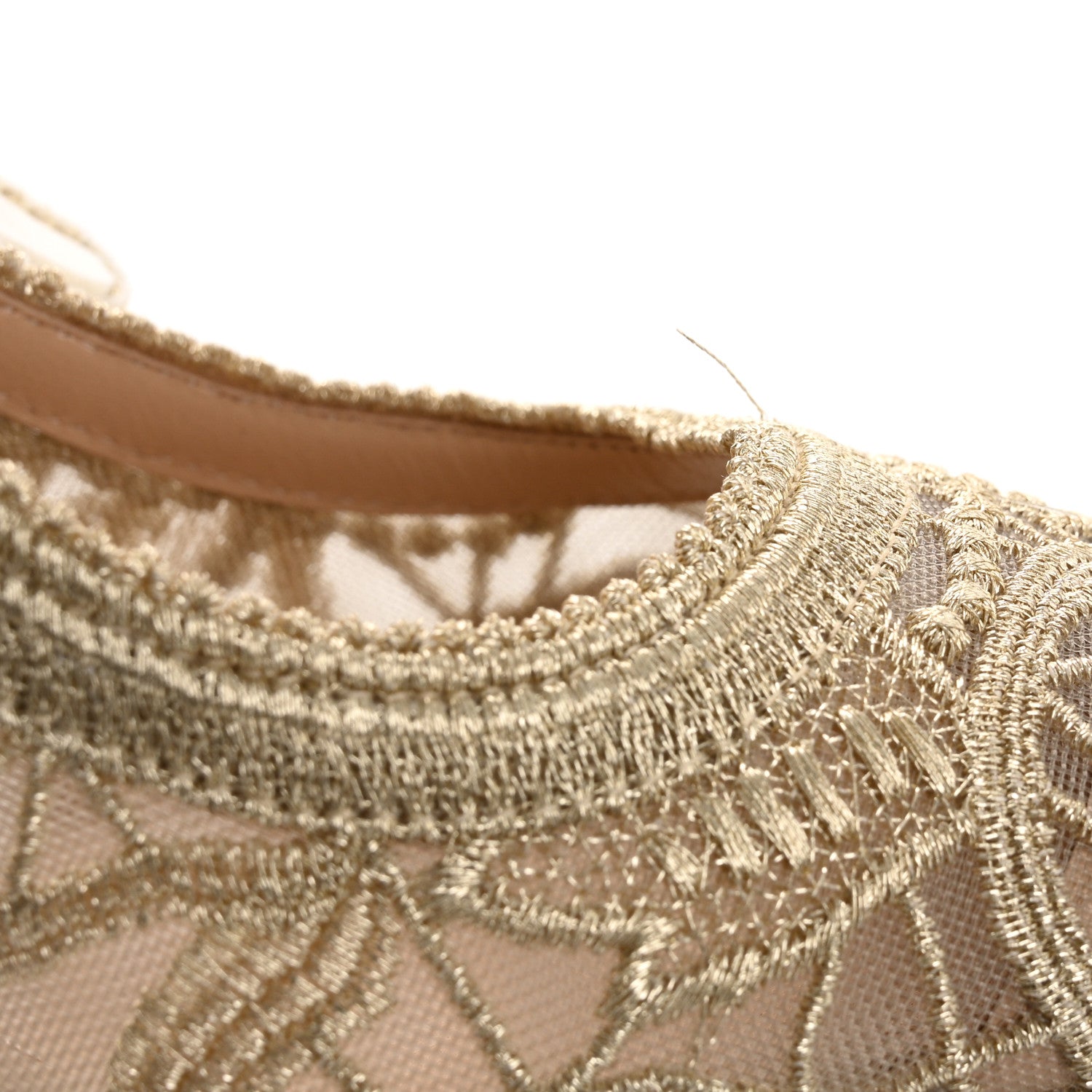 Christian Dior Macrame Lurex Embroidered J'adior Slingback 65mm Pumps 36.5 Pale Gold 10 of 13