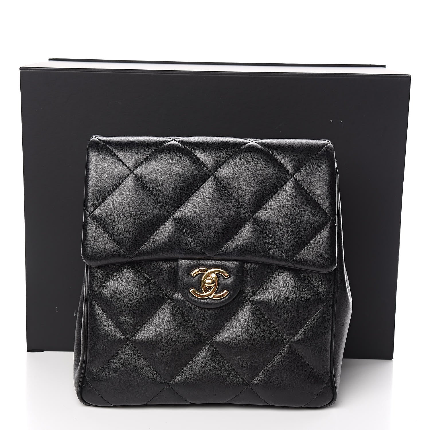 Chanel Lambskin Quilted Chain Backpack Black 17 of 17