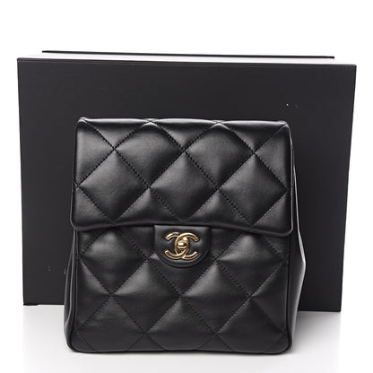 Chanel Lambskin Quilted Chain Backpack Black 17 of 17