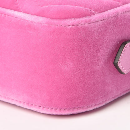 Gucci Velvet Matelasse Marquise Crystals Mini GG Marmont Chain Shoulder Bag Malva 9 of 10