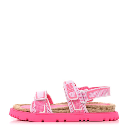 Christian Dior Technical Knit Jute Dioract 10mm Sandals 40.5 White Fuchsia 1 of 9