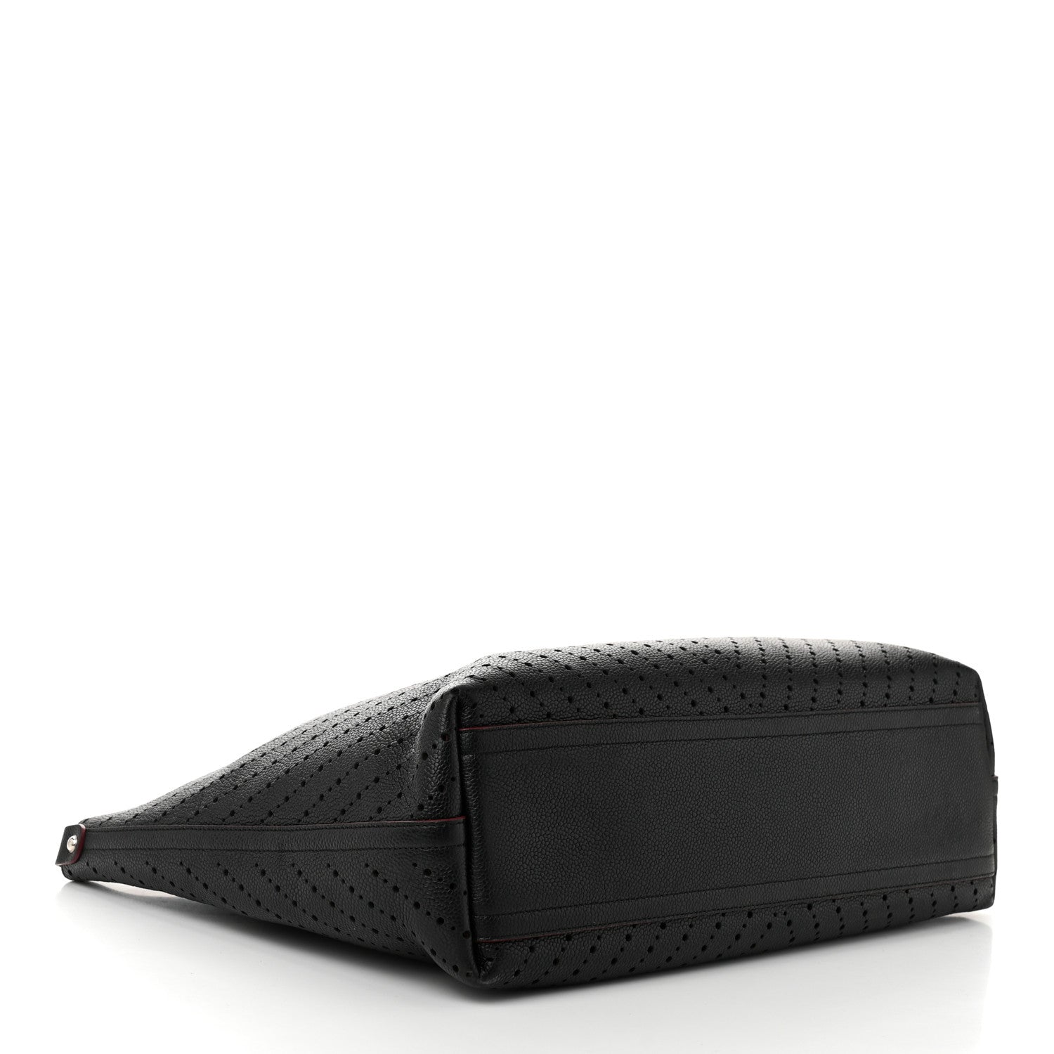 Chanel Perforated Grained Calfskin Large Shopping Tote Black 5 of 12