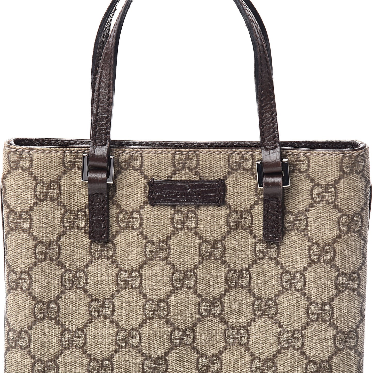 GG Supreme Monogram Mini Vertical Tote Dark Brown