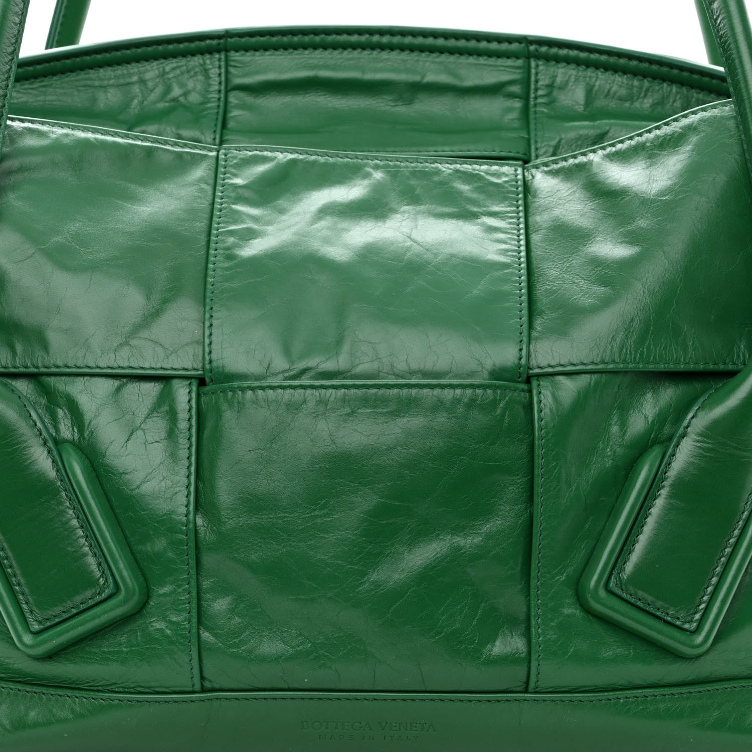 Bottega Veneta Paper Calfskin Maxi Intrecciato Medium Arco Slouch Racing Green 7 of 9