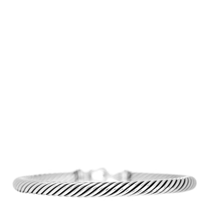 David Yurman Sterling Silver Diamond 5mm Cable Buckle Bracelet 2 of 3