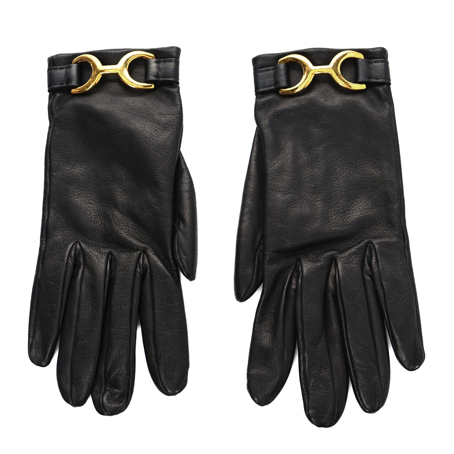 Hermes Lambskin Gloves 7.5 Black 1 of 3