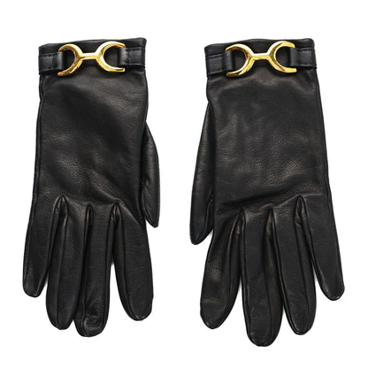 Hermes Lambskin Gloves 7.5 Black 1 of 3