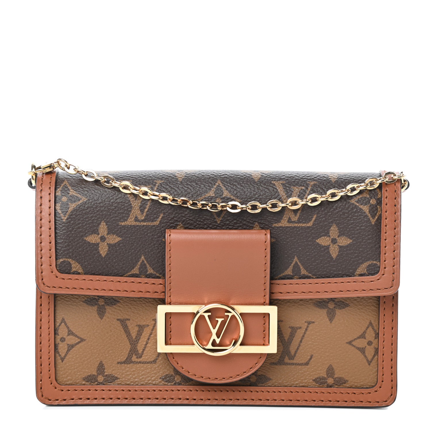 Louis Vuitton Reverse Monogram Dauphine Chain Wallet 1 of 8