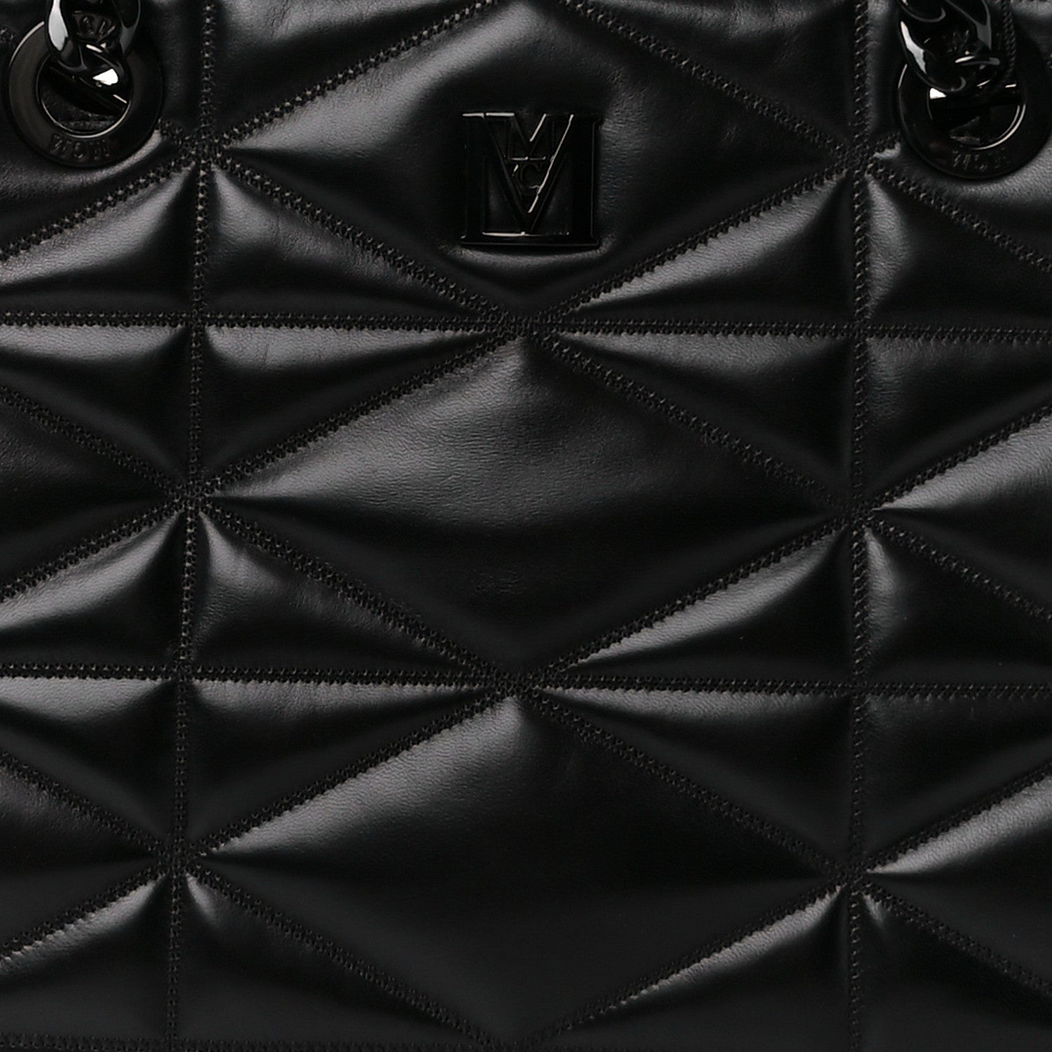 MCM Lambskin Cloud Quilted Large Travia Tote Black 9 of 11