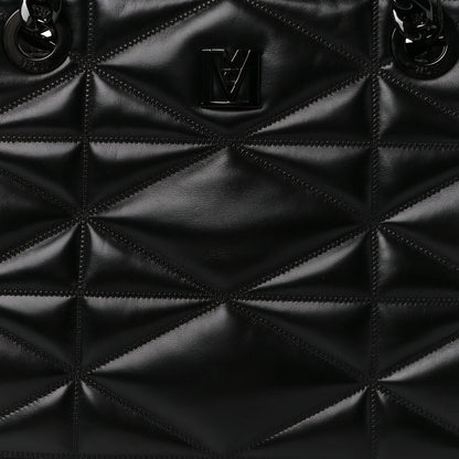 MCM Lambskin Cloud Quilted Large Travia Tote Black 9 of 11