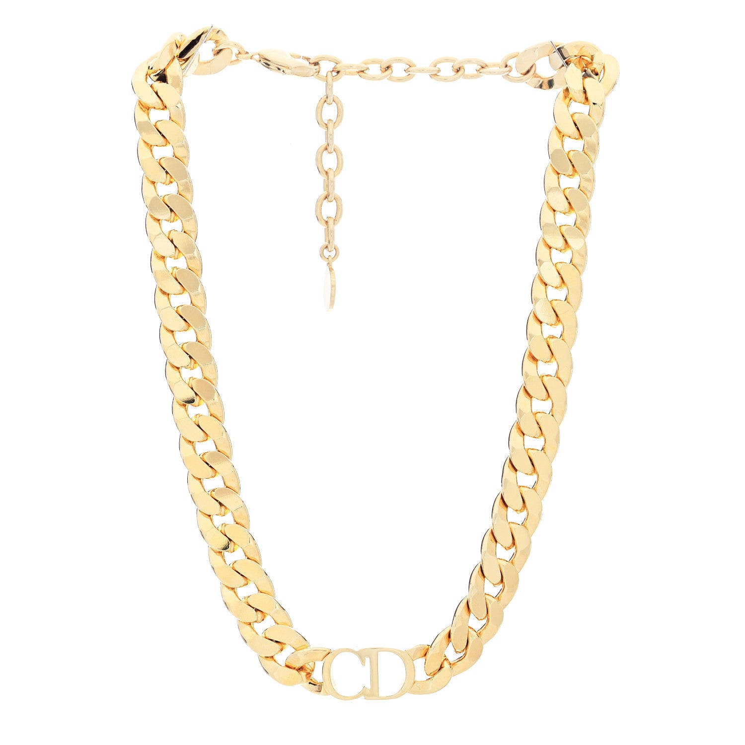 Christian Dior Metal Danseuse Etoile Chain Choker Necklace Gold 3 of 6