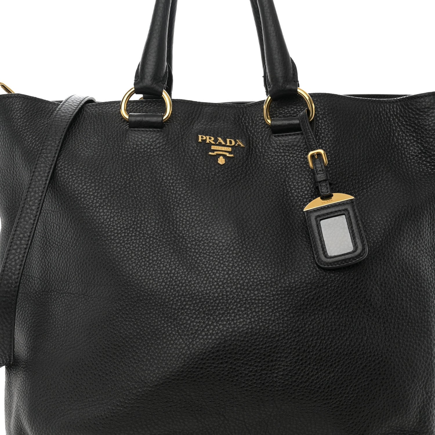 Prada Vitello Daino Tote Black 6 of 12