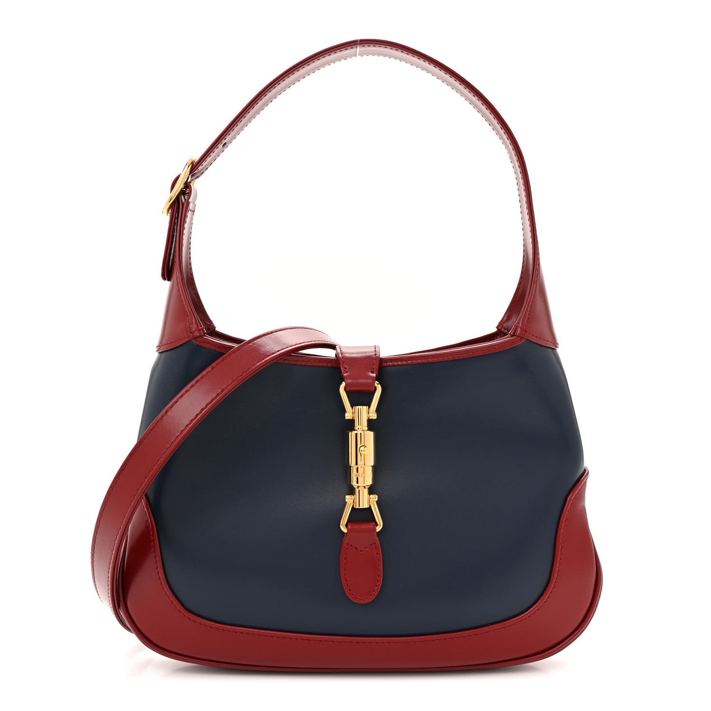 Boarded Dyana Lux Calfskin Bi-Color Small Jackie 1961 Hobo Blue Agata New Cherry Red