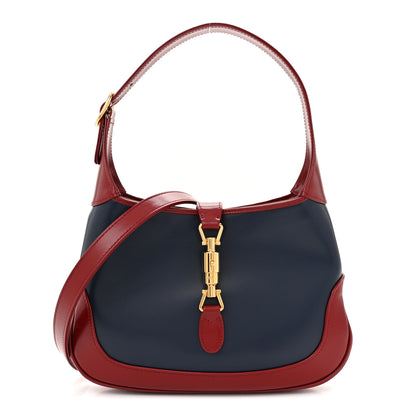 Gucci Boarded Dyana Lux Calfskin Bi-Color Small Jackie 1961 Hobo Blue Agata New Cherry Red 1 of 13