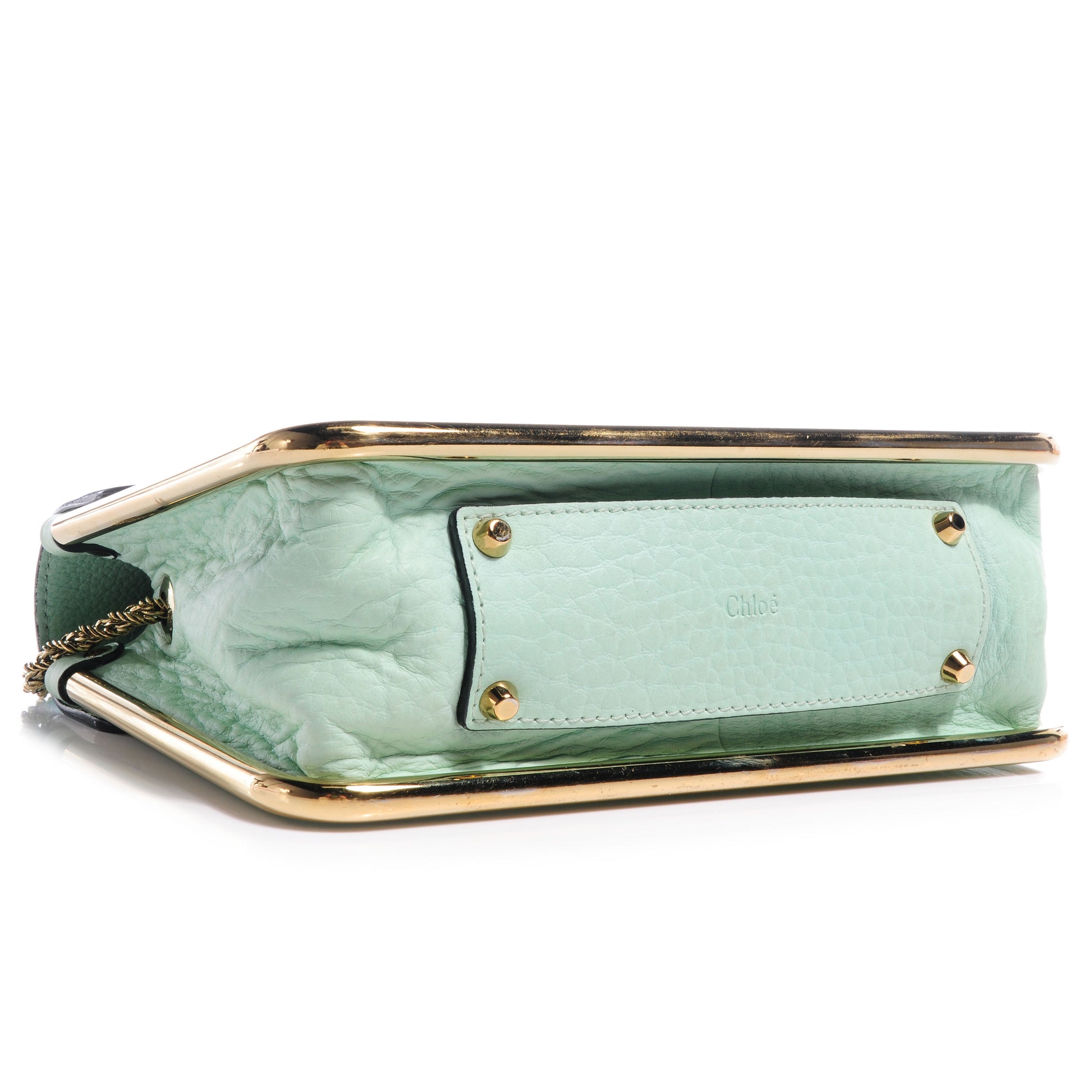 Chloe Patent Grained Calfskin Sally Flap Bag Turquoise 4 of 8