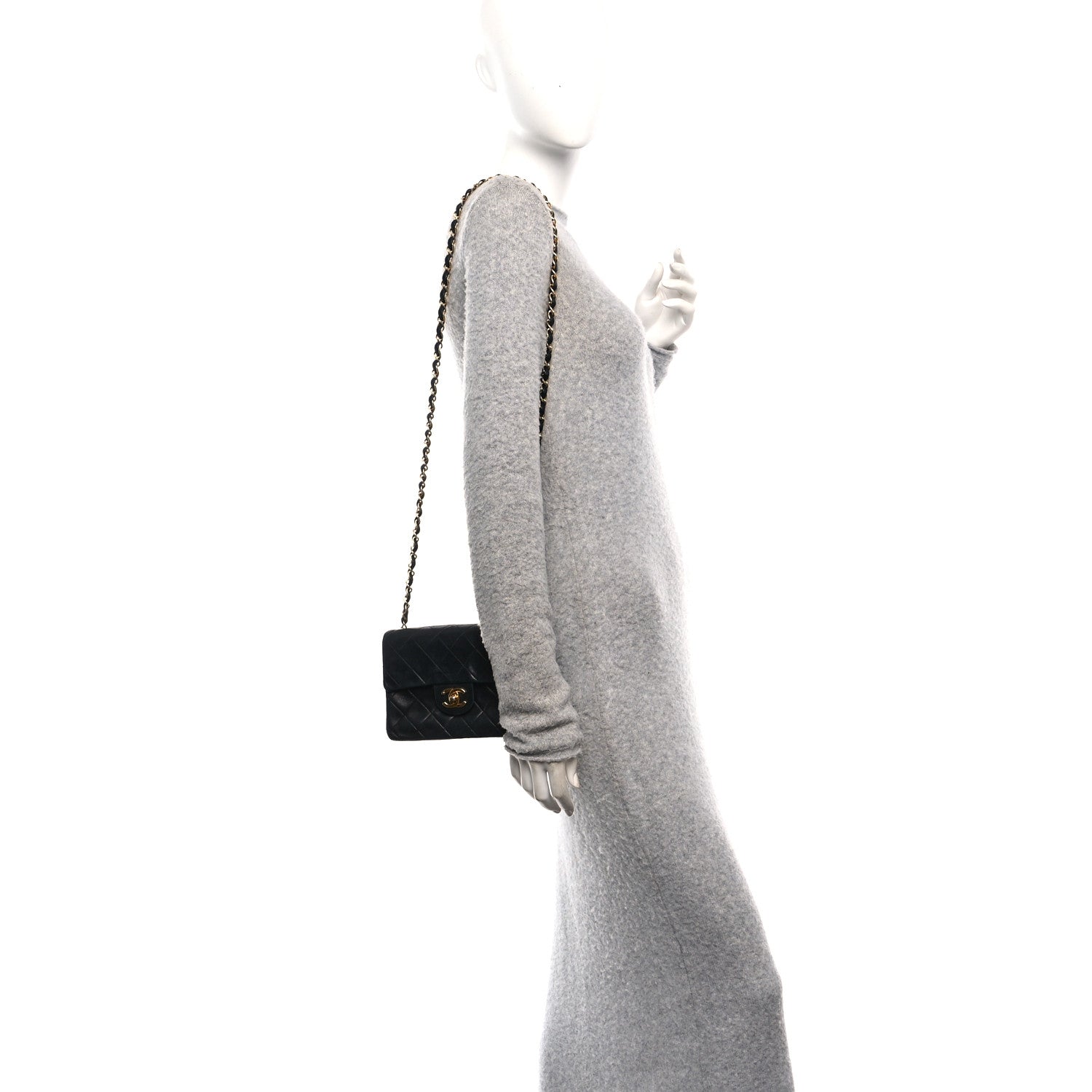 Chanel Lambskin Quilted Mini Square Flap Bag Black 2 of 12