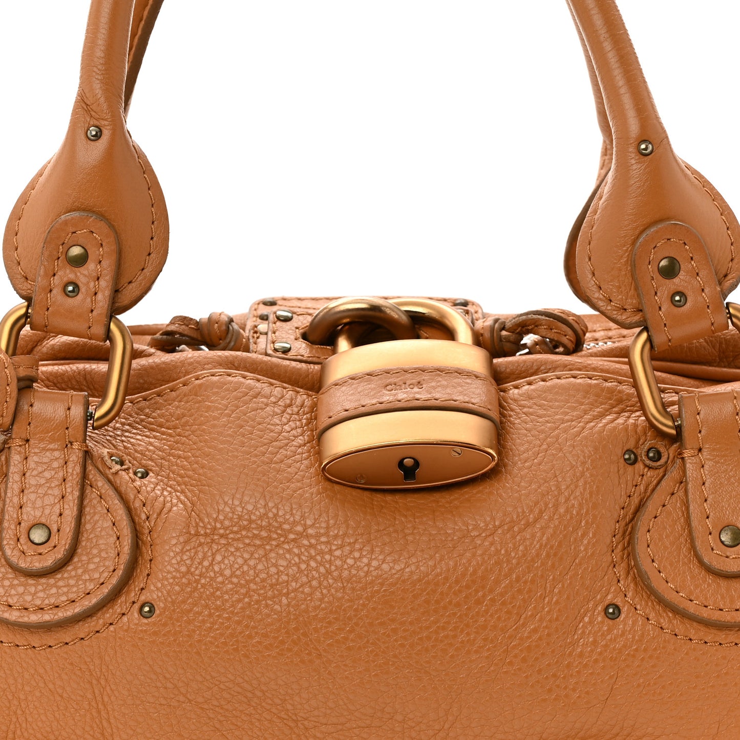 Calfskin Large Paddington Satchel Beige