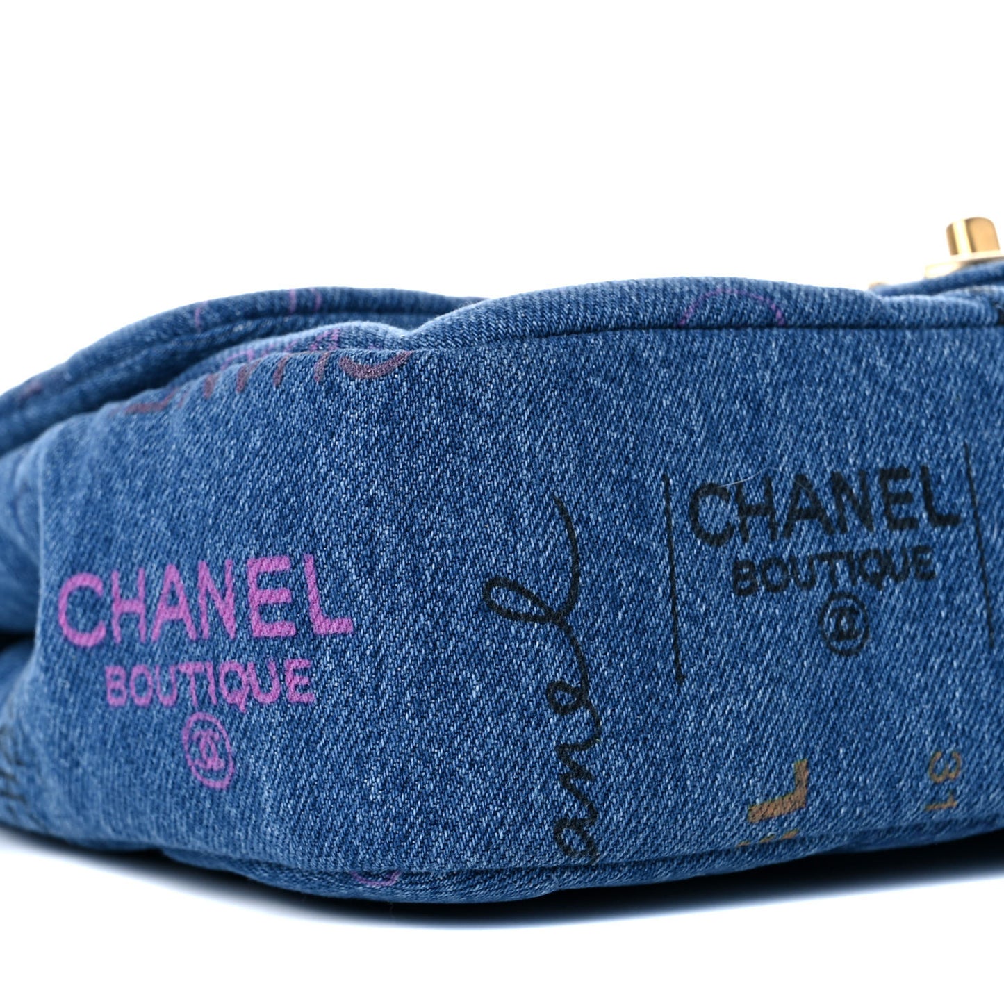 Denim Quilted Denim Large Mood Flap Blue Multicolor