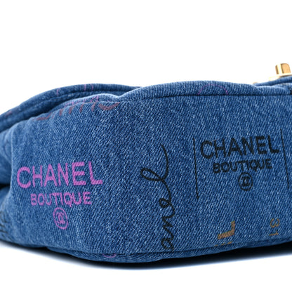 Chanel Denim Quilted Denim Large Mood Flap Blue Multicolor 8 of 10