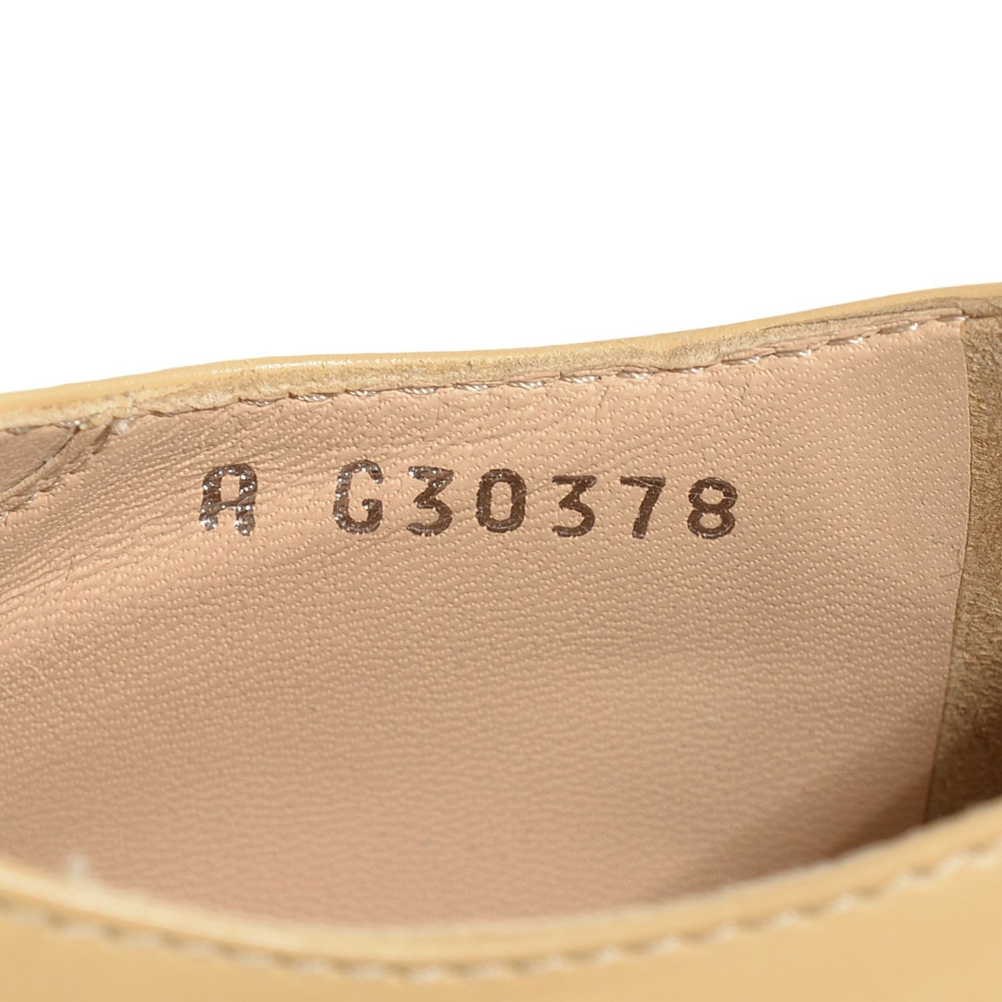 Calfskin Chain Lace Up Oxfords 38.5 Beige Clair