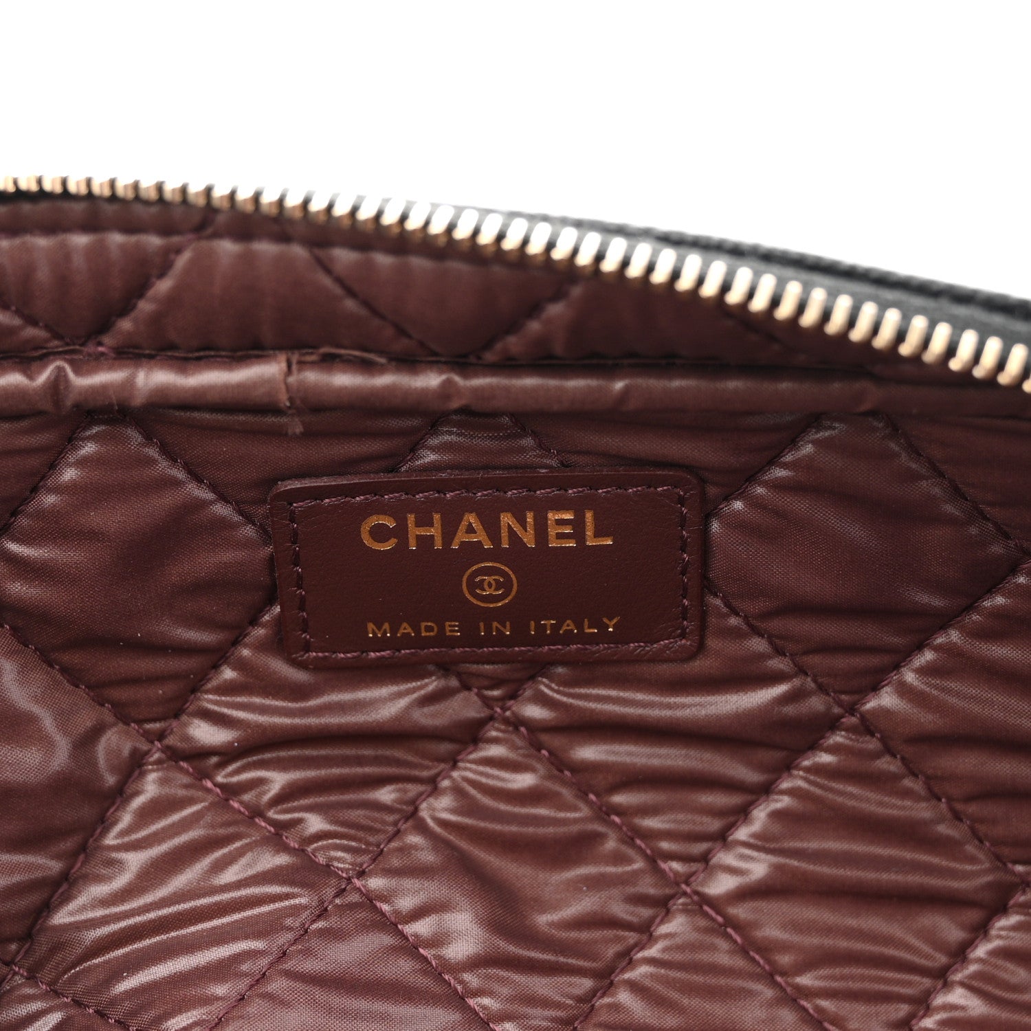 Chanel Caviar Quilted Double Zip Pouch Cosmetic Case Black 6 of 10