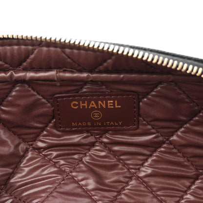 Chanel Caviar Quilted Double Zip Pouch Cosmetic Case Black 6 of 10