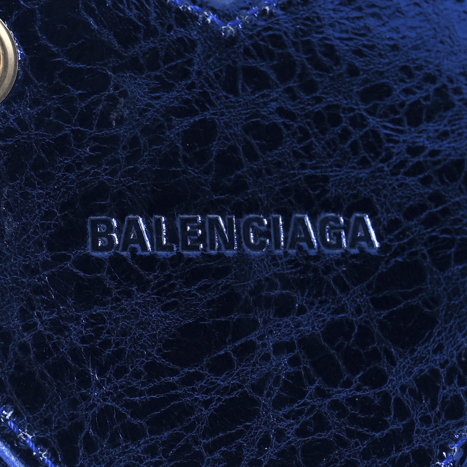 Balenciaga Metallic Arena Agneau Le Cagole Shoulder Bag XS Blue 9 of 12
