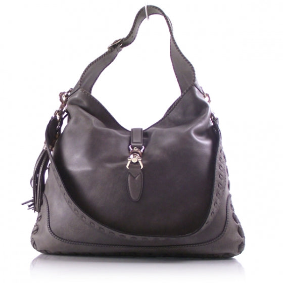 Gucci Leather New Jackie Hobo Gray 1 of 10