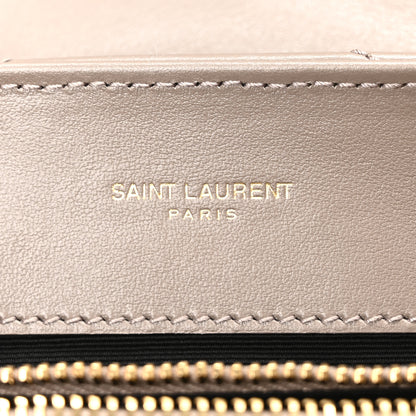 Saint Laurent Calfskin Y Quilted Monogram Small Loulou Chain Satchel Greyish Brown 6 of 10