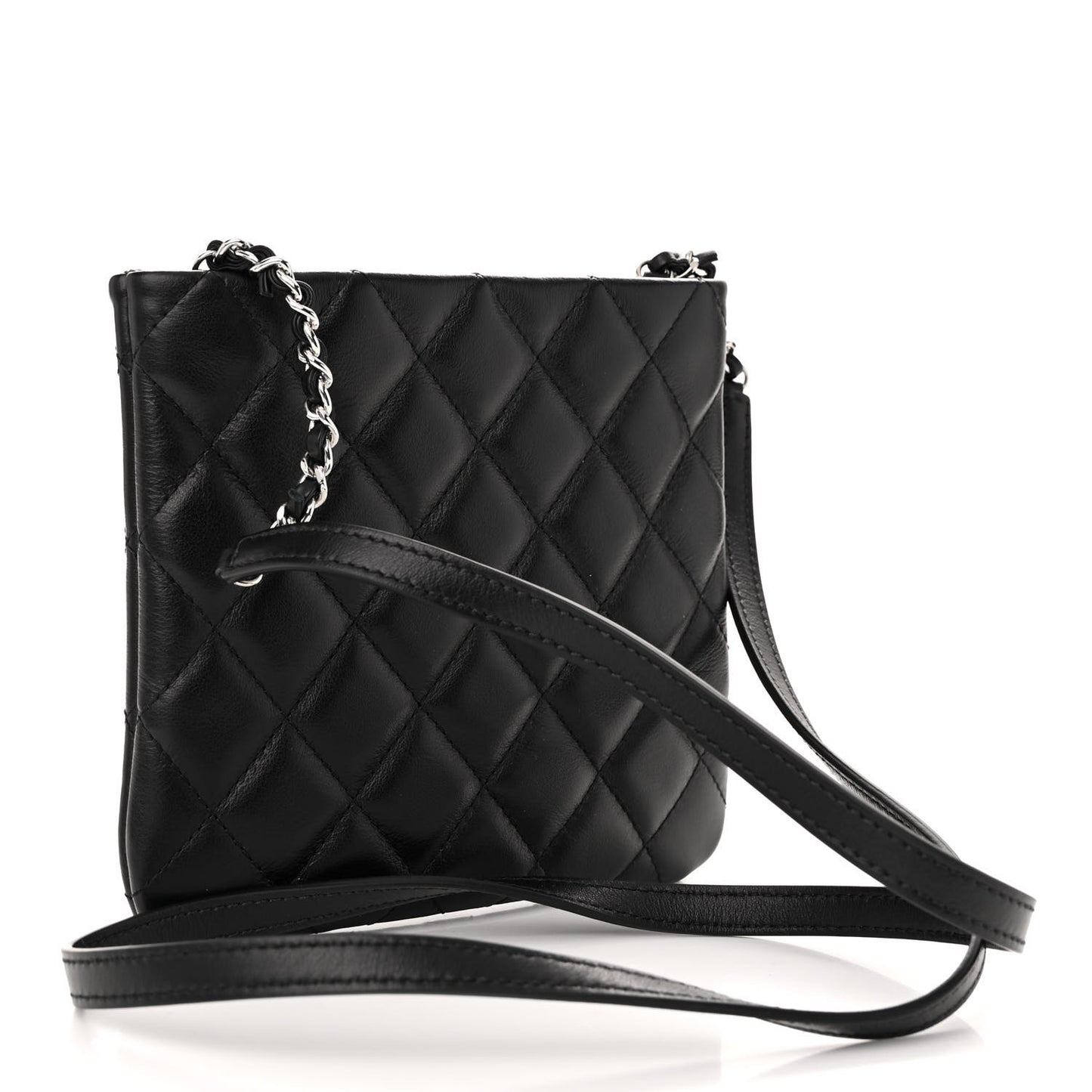 Lambskin Quilted Crossbody Bag Black