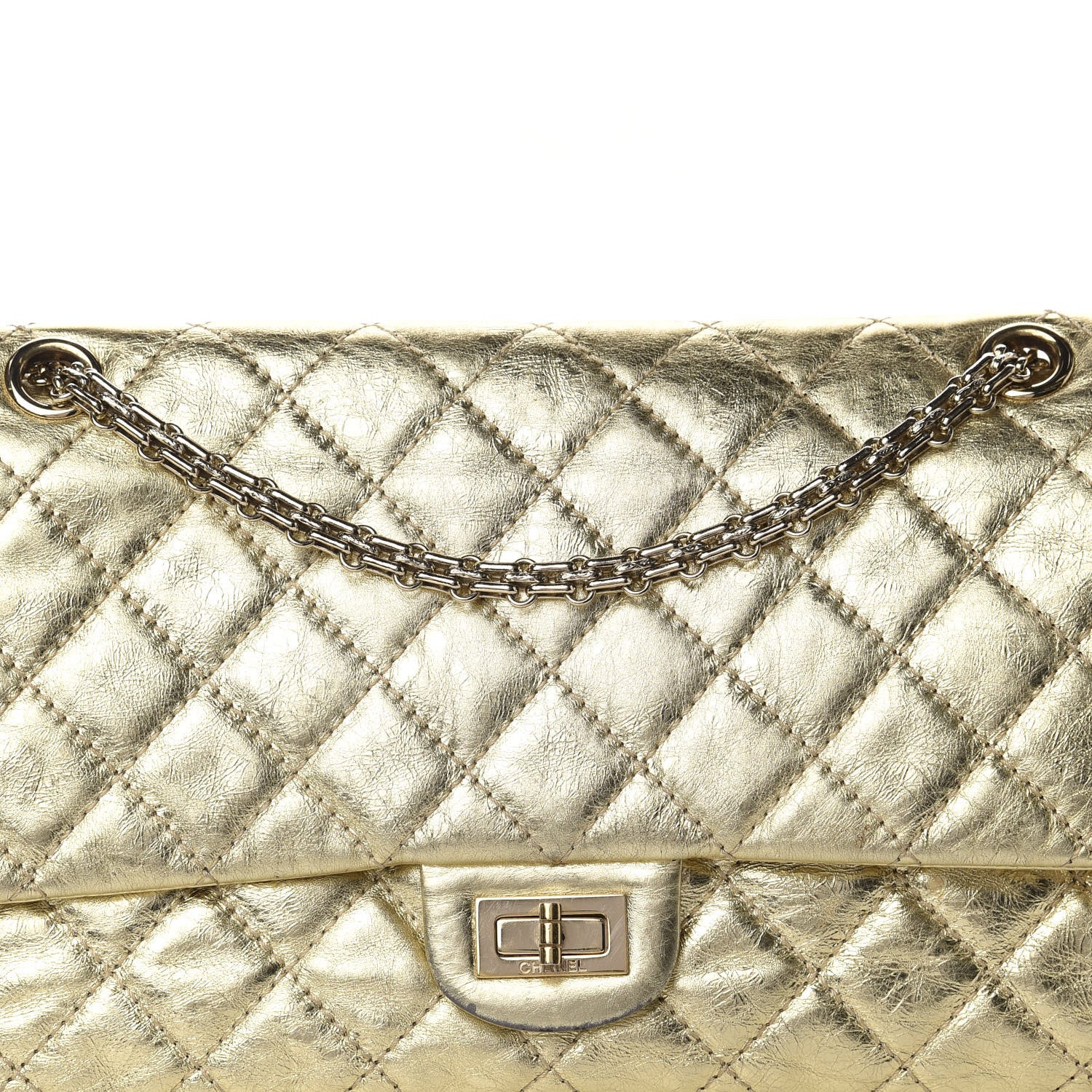 Chanel Metallic Aged Calfskin Quilted 2.55 Reissue 225 Flap Gold 14 of 14
