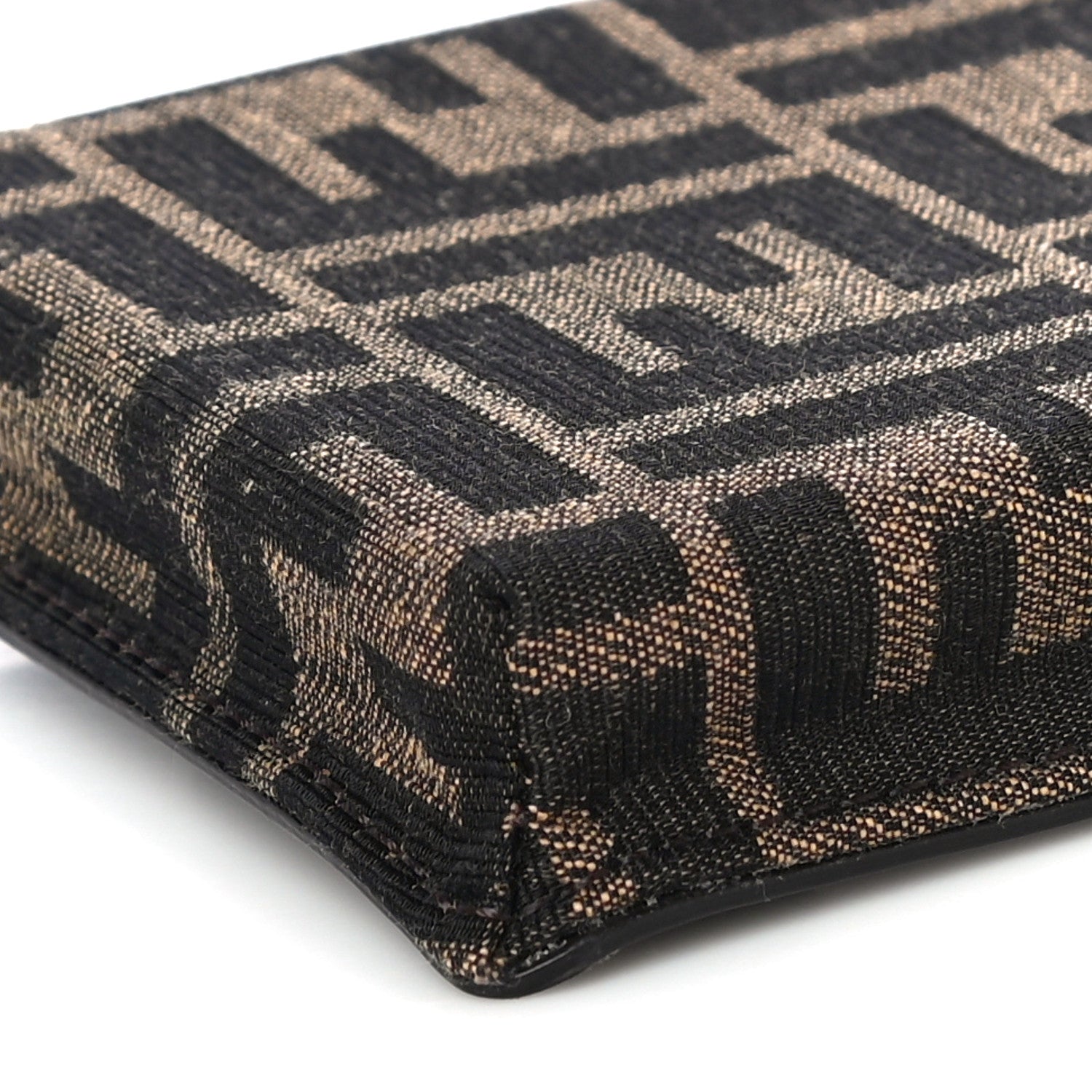 Fendi Fabric Jacquard FF 1974 Cell Pocket Strap You Case Tobacco Moro Black 12 of 12