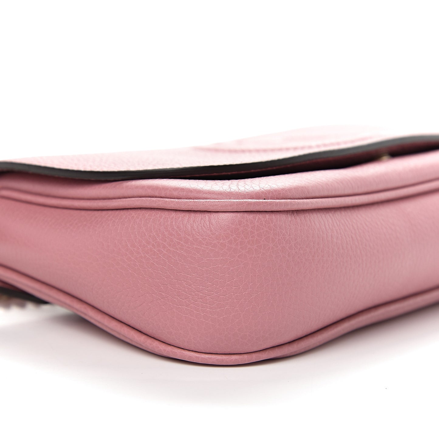 Pebbled Calfskin Medium Soho Flap Crossbody Pink