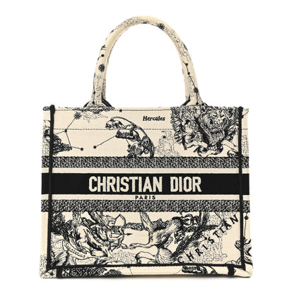 Christian Dior Canvas Embroidered Small Zodiac Toile De Jouy Book Tote Latte 1 of 15