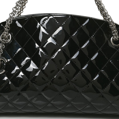 Chanel Patent Quilted Medium Just Mademoiselle Bowling Bag Black 8 of 10
