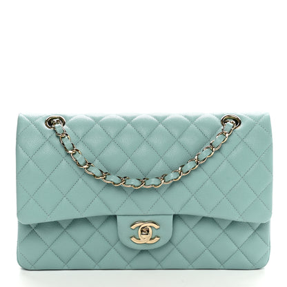 Chanel Caviar Quilted Medium Double Flap Light Blue 1 of 11
