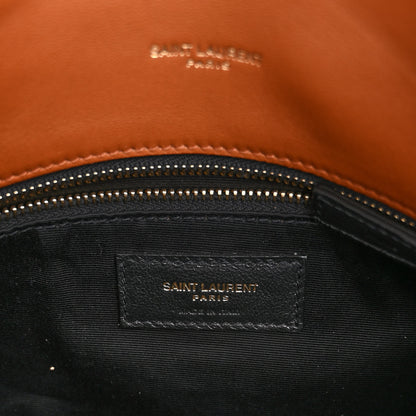 Saint Laurent Lambskin Quilted Small Loulou Puffer Monogram Chain Satchel Dark Honey 6 of 9