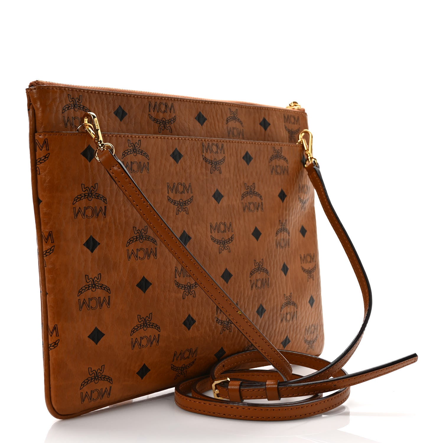 MCM Visetos Original Medium Pouch Cognac 3 of 9