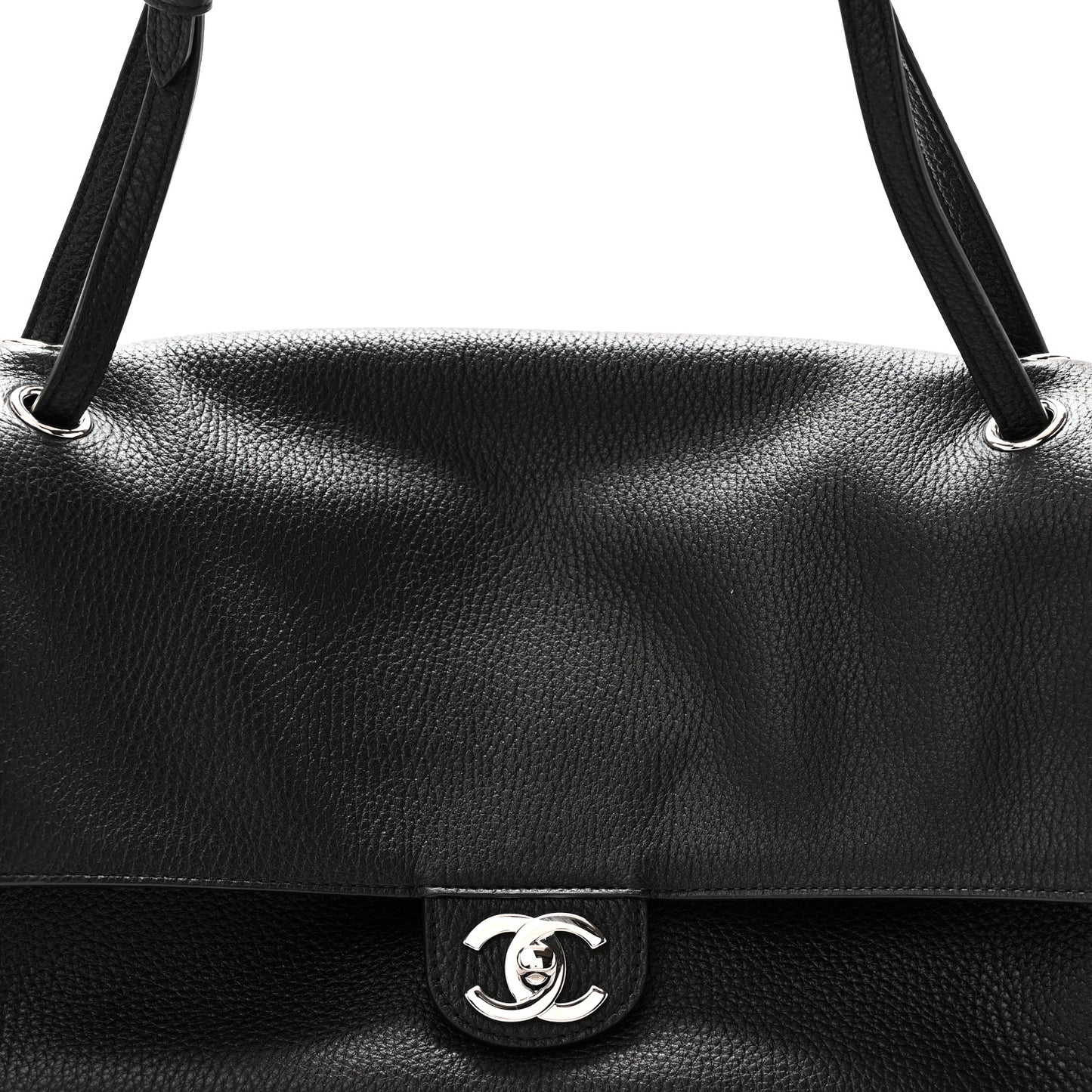Grained Calfskin Small Souplissimo Maxi Flap Black