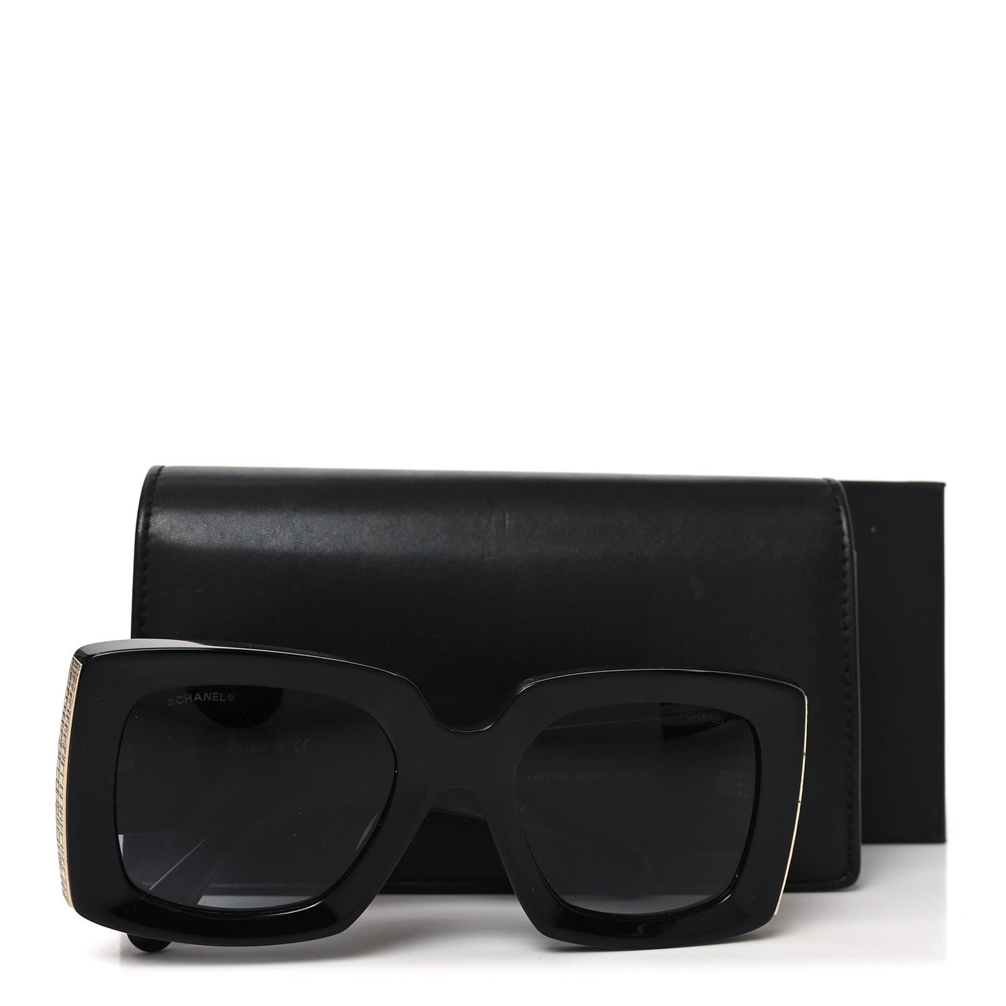Acetate Rectangle Sunglasses 5435-A Black