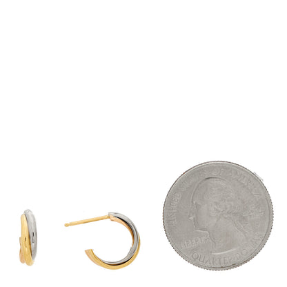 Cartier 18K Pink Yellow White Gold Small Trinity Hoop Earrings 2 of 6