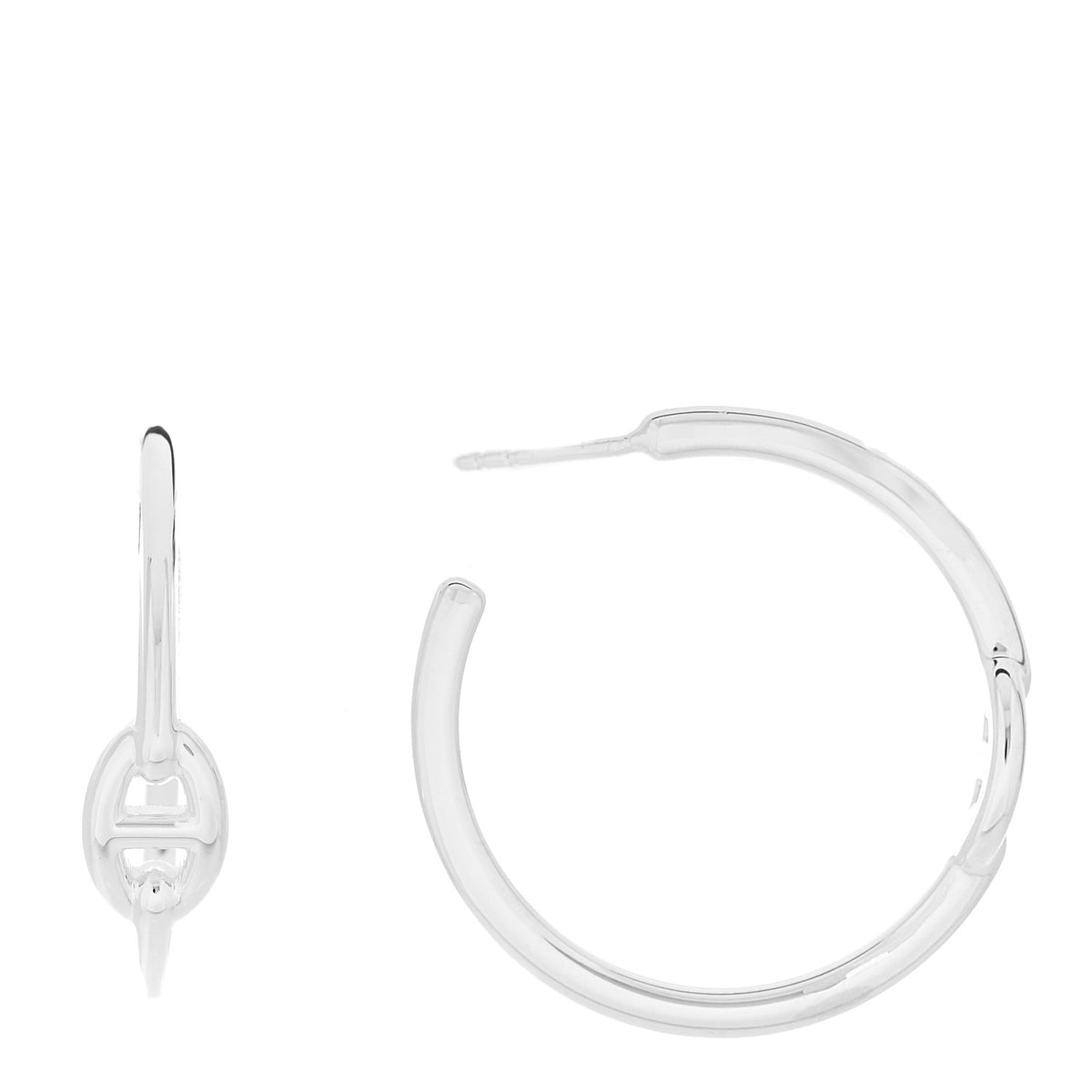Sterling Silver Chaine D'Ancre Enchaine Hoop Earrings