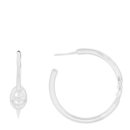 Hermes Sterling Silver Chaine D'Ancre Enchaine Hoop Earrings 1 of 5