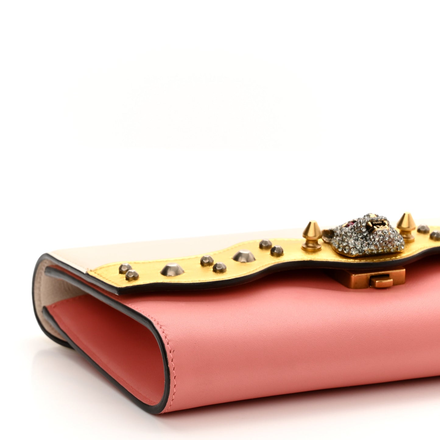 Calfskin Animalier Broadway Clutch Pink