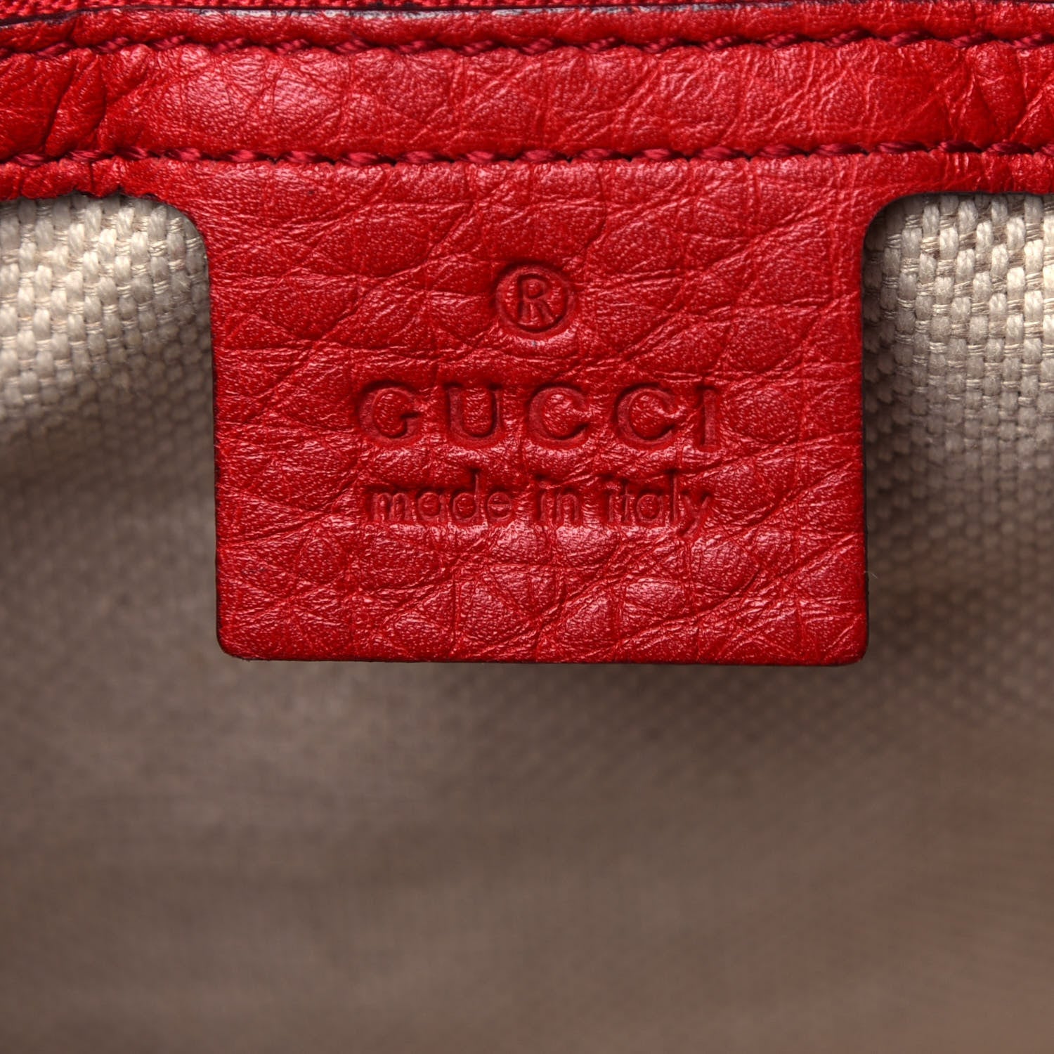 Gucci Pebbled Calfskin Large Soho Hobo Red 7 of 17
